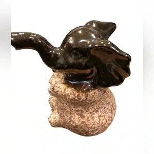 Apropos Home Decor Ceramic Elephant Brown & Cream Figure Statue. Like new.